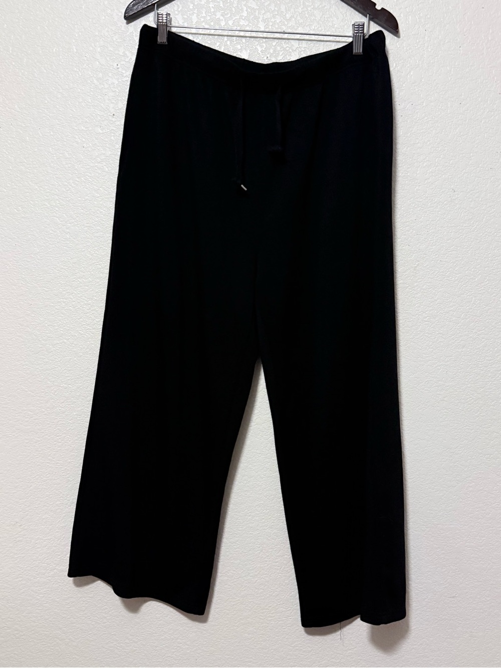 Women’s Black Wide-Leg Drawstring Pants 0265